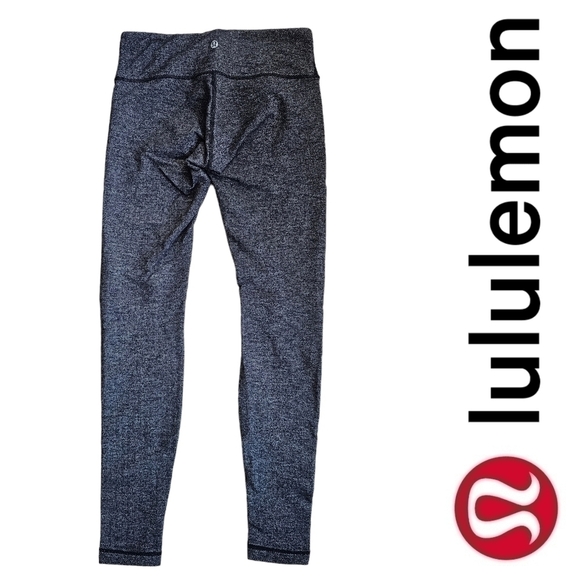 Lululemon Athletica Wunder Under Herringbone Black Gray Leggings Size 4 - Picture 1 of 11